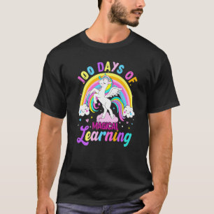 100 Tage Magisches Lernen Einhorn-Regenbogen-Stude T-Shirt