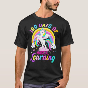 100 Tage Magisches Lernen Einhorn-Regenbogen-Stude T-Shirt