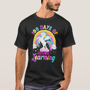 100 Tage Magisches Lernen Einhorn-Regenbogen-Stude T-Shirt