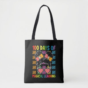 100 Tage Magisches Lernen Messy Bun School Tasche