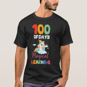100 Tage Magisches Lernen Regenbogen Einhorn 100 D T-Shirt