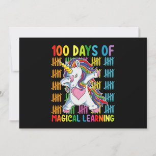 100 Tage Magisches Lernen Unicorn Schule Einladung
