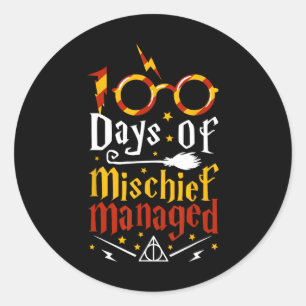 100 Tage Mischief gelang 100. Schultag Runder Aufkleber
