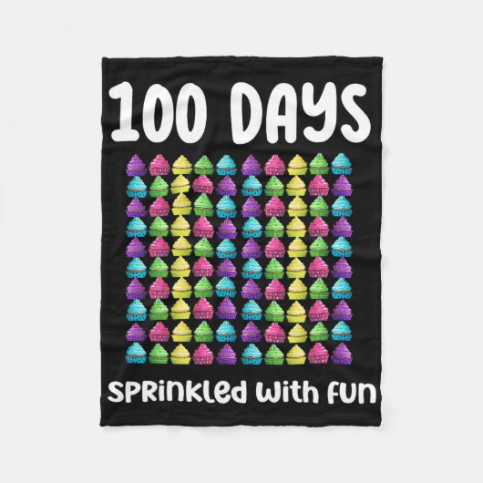 100 Tage mit Fun Cupcake Celebration Sc Fleecedecke (Vorderseite)
