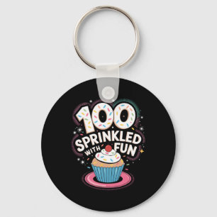 100 Tage mit lustigem Cupcake Design für Sch. Schlüsselanhänger