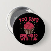 100 Tage mit lustigen Cupcake School Girl Button (Vorne & Hinten)