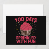 100 Tage mit lustigen Cupcake School Girl Einladung (Vorne/Hinten)