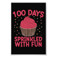 100 Tage mit lustigen Cupcake School Girl