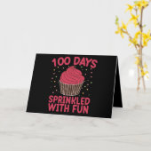 100 Tage mit lustigen Cupcake School Girl Karte (Gelbe Blume)