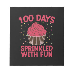 100 Tage mit lustigen Cupcake School Girl Notizblock