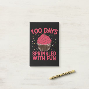 100 Tage mit lustigen Cupcake School Girl Post-it Klebezettel