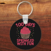 100 Tage mit lustigen Cupcake School Girl Schlüsselanhänger (Vorderseite)