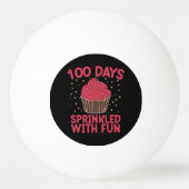 100 Tage mit lustigen Cupcake School Girl Tischtennisball (Vorderseite)