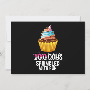 100 Tage mit lustigen Cupcake School Lehrer Einladung