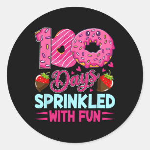100 Tage mit lustigen Girls Kinder 100 Tage am Tag Runder Aufkleber