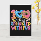 100 Tage mit lustigen süßen Donuts verziert Karte (Gelbe Blume)