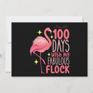 100 Tage mit meiner fabelhaften Flamingo-Schule Einladung