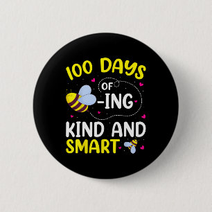100 Tage mit netter und intelligenter Biene 100. Button