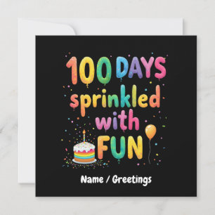 100 Tage mit Spaß Celebrate School Freude gesprenk Einladung