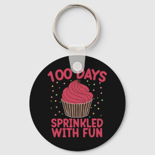100 Tage mit Spaß gesprenkelt Cupcake Schulmädchen Schlüsselanhänger