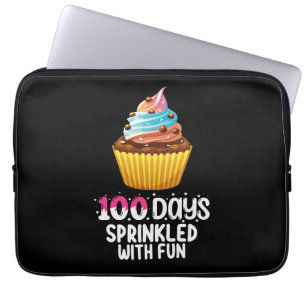 100 Tage mit Spaß gesprenkelter Cupcake-Schullehre Laptopschutzhülle