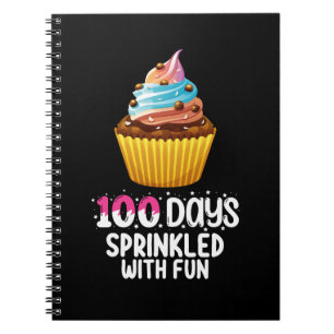 100 Tage mit Spaß gesprenkelter Cupcake-Schullehre Notizblock