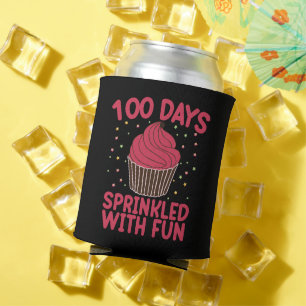 100 Tage mit Spaß gesprenkelter Cupcake Schulmädch Dosenkühler