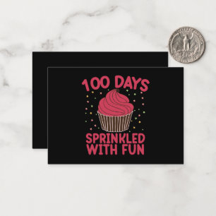 100 Tage mit Streuseln und Spaß Cupcake Schulmädch Mitteilungskarte