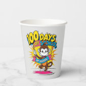 100 Tage Monkey Party Feier der Schule Pappbecher (Rückseite)