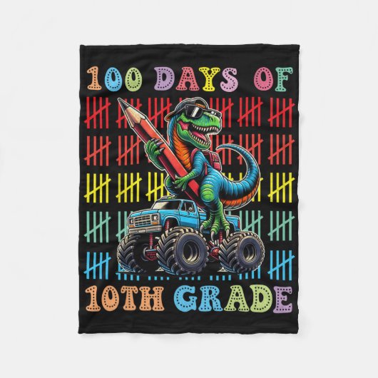 100 Tage Monster LKW 100 Scho-Tag Fleecedecke (Vorderseite)