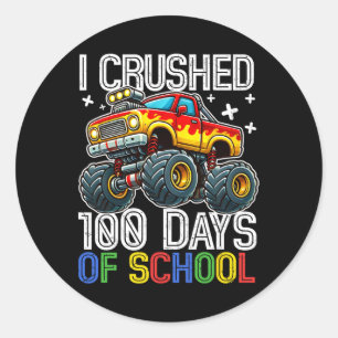 100 Tage Monster LKW 100 Scho-Tag Runder Aufkleber