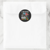100 Tage Monster LKW 100 Scho-Tag Runder Aufkleber (Tasche)
