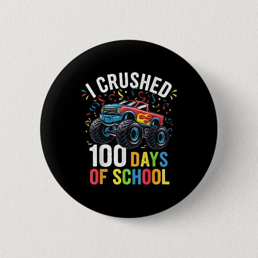 100 Tage Monster LKW 100. Schultag Button (Vorderseite)