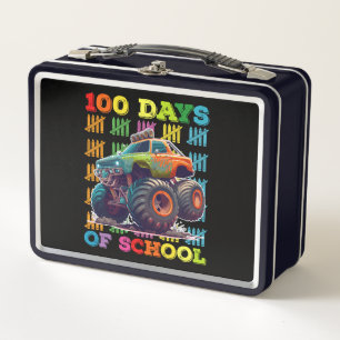 100 Tage Monster-Truck-Lehrer Schüler Schule Metall Brotdose