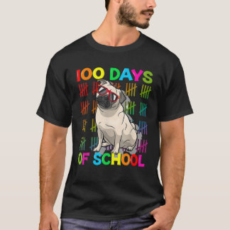 100 Tage Mops Hunde liebt 100. Schultag T-Shirt