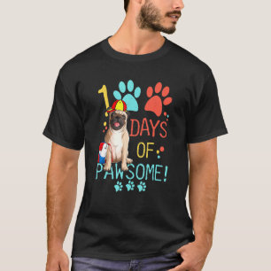 100 Tage Mops in der Schule 100 Tage Pfau T-Shirt