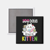 100 Tage müssen Sie die Schulkatzenkatze sein Magnet (Vorderseite/Rückseite)