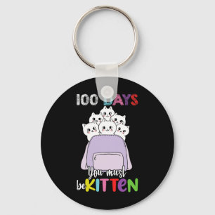 100 Tage müssen Sie Kitten Fun School Rucksack Ca Schlüsselanhänger