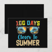 100 Tage Naher zur Sommerferienschule Postkarte (Vorne/Hinten)