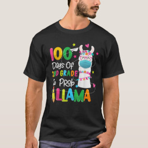 100 Tage Nr. 2. Klasse No Probllama Llama Wearing T-Shirt