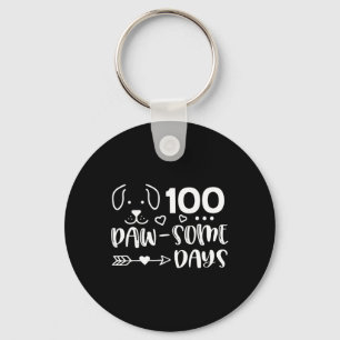 100 Tage Pawsomness Welpe Niedlich Hund Happy 100 Schlüsselanhänger