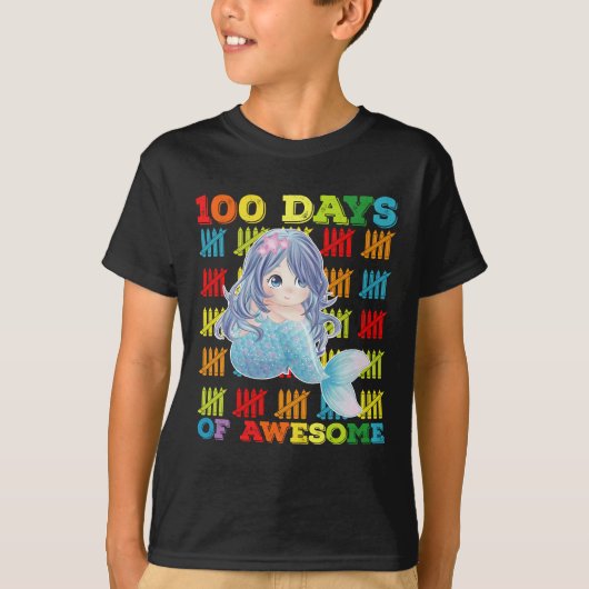 100 Tage Phantastische Meerjungfrau 100. Schultag T-Shirt (Vorderseite)