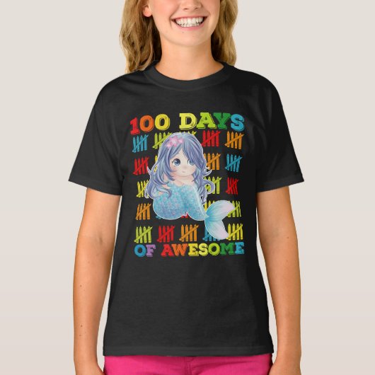 100 Tage Phantastische Meerjungfrau 100. Schultag T-Shirt (Vorderseite)