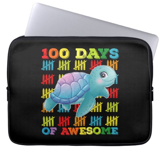 100 Tage Phantastische Schildkröte 100. Schultag Laptopschutzhülle (Vorderseite)
