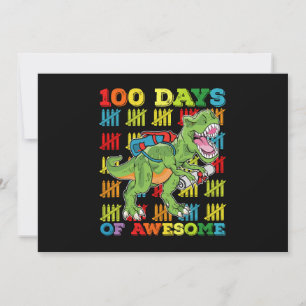 100 Tage Phantastische T Rex Dinosaurier 100. Schu Einladung
