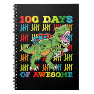 100 Tage Phantastische T Rex Dinosaurier 100. Schu Notizblock