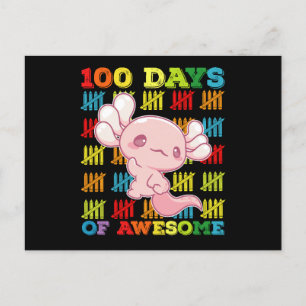 100 Tage Phantastischer Axolotl 100. Schultag Postkarte