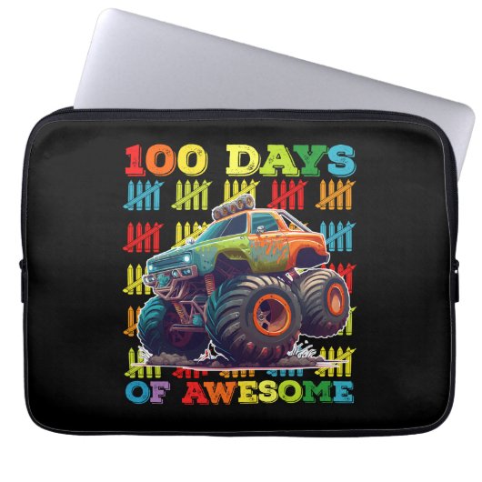 100 Tage Phantastischer Monster-Lkw 100. Tagesschu Laptopschutzhülle (Vorderseite)