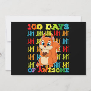 100 Tage Phantastisches Eichhörnchen 100. Schultag Einladung