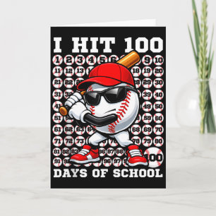 100 Tage Retro-Baseball-Sport für Jungen T Karte